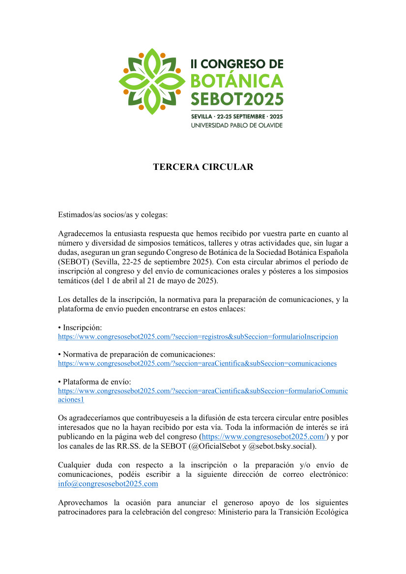 II CONGRESO ESPAÑOL DE BOTÁNICA SEVILLA 2025 - 3º